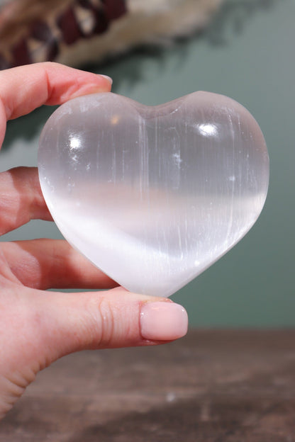 Selenite Hearts Large 8cm Palmstone Tali & Loz Crystals