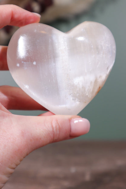 Selenite Hearts Large 8cm Palmstone Tali & Loz Crystals