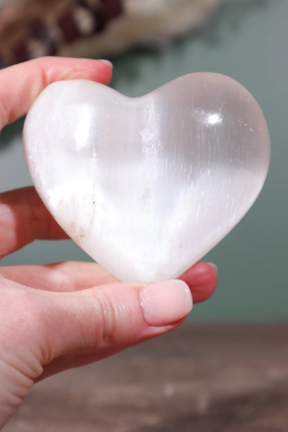 Selenite Hearts Large 8cm Palmstone Tali & Loz Crystals