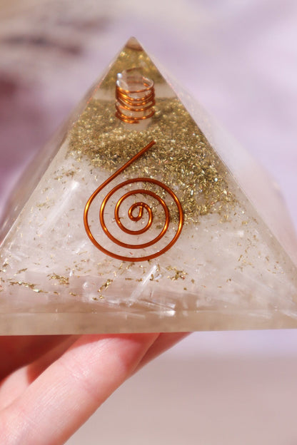 Selenite Orgone Pyramids 6cm Orgone Tali & Loz Crystals