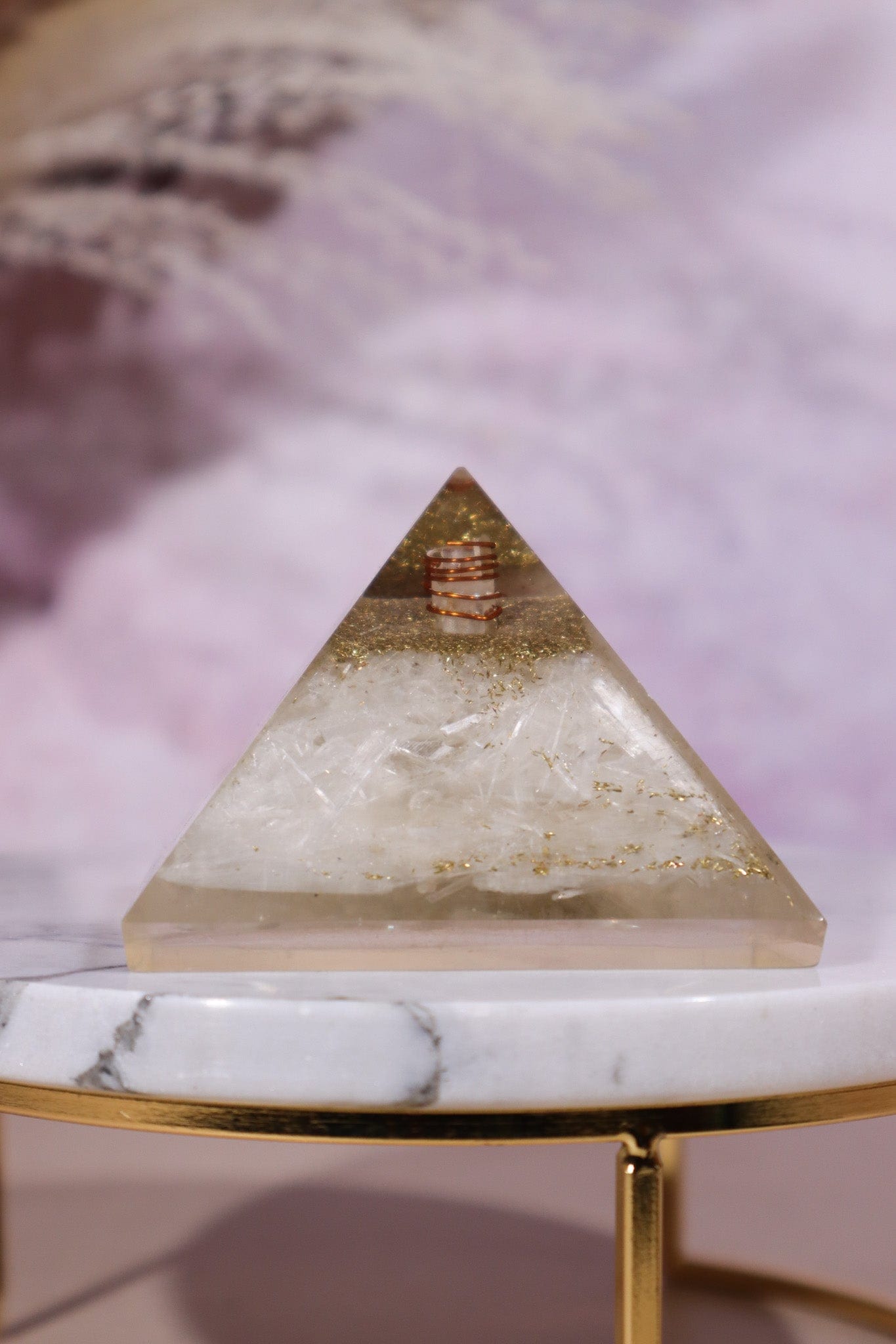 Selenite Orgone Pyramids 6cm Orgone Tali & Loz Crystals