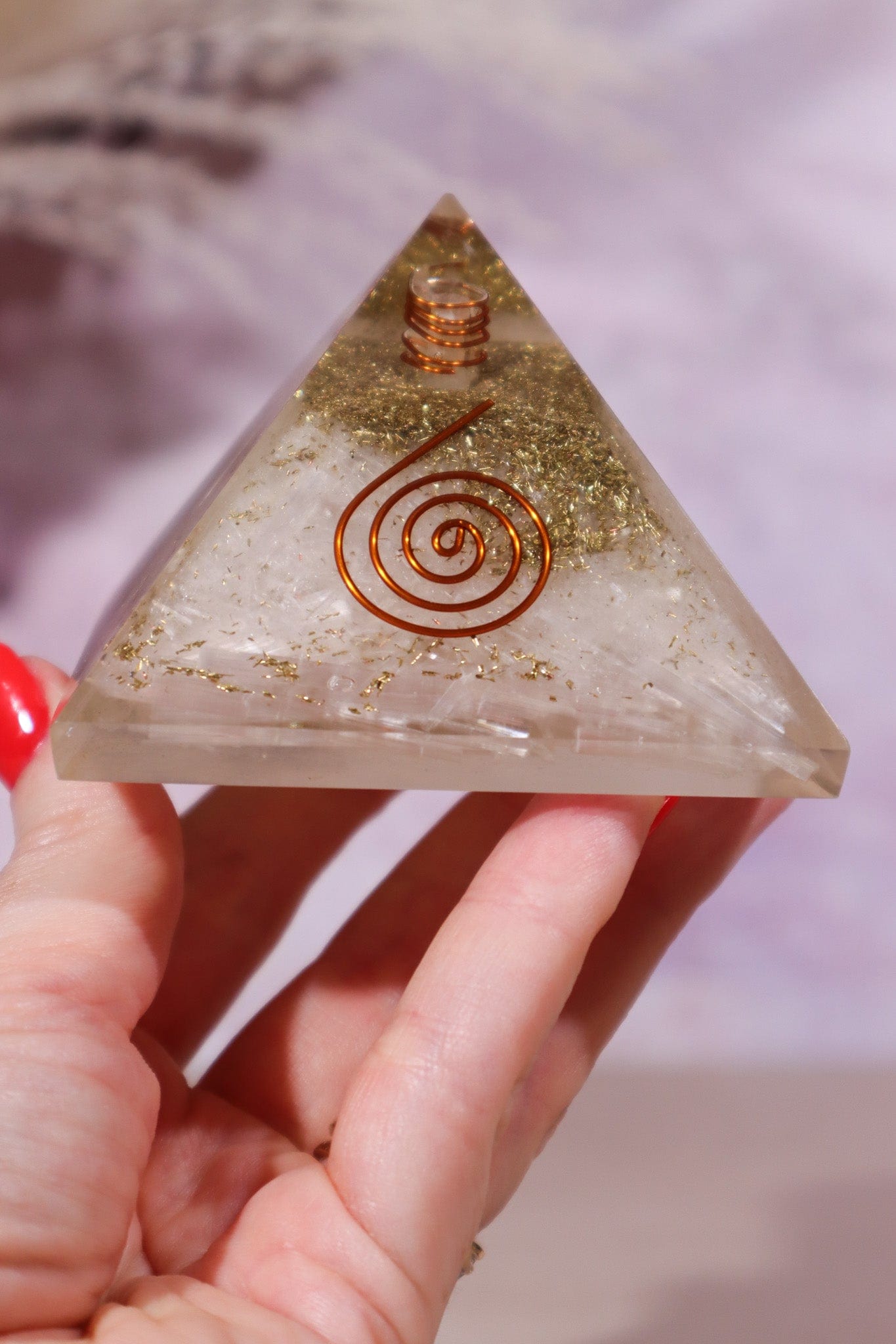 Selenite Orgone Pyramids 6cm Orgone Tali & Loz Crystals