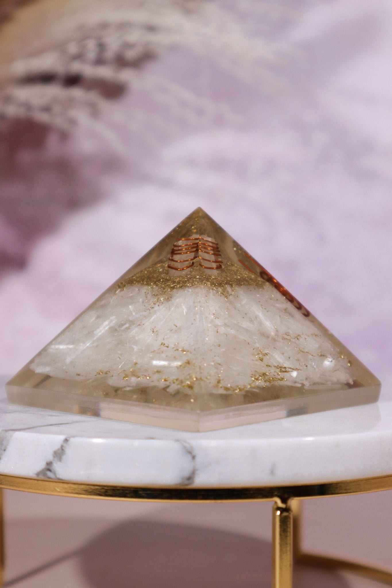 Selenite Orgone Pyramids 6cm Orgone Tali & Loz Crystals