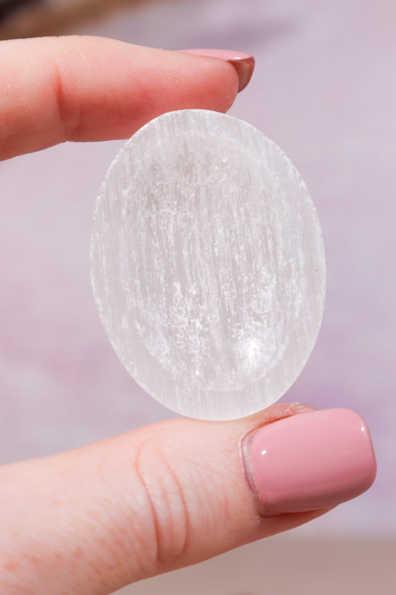 Selenite Worry Stones 4cm Palmstone Tali & Loz Crystals