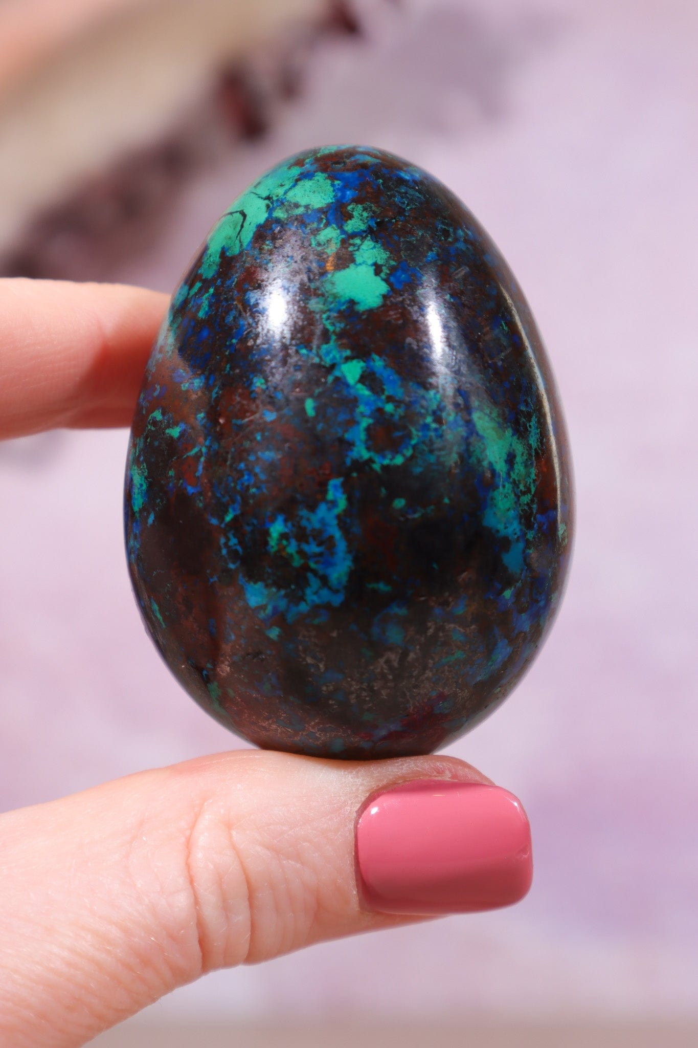 Shattuckite, Copper, Malachite Egg 5.5cm Eggs Tali & Loz Crystals