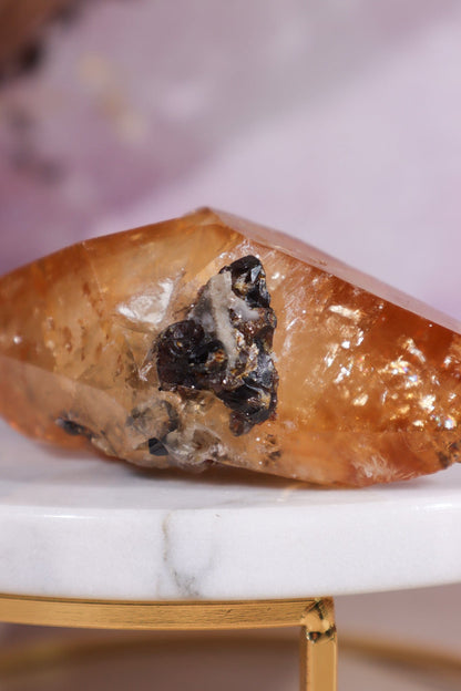 Stellar Beam Calcite with Sphalerite 143gr Specimens Tali & Loz Crystals