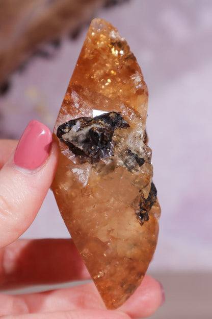 Stellar Beam Calcite with Sphalerite 143gr Specimens Tali & Loz Crystals