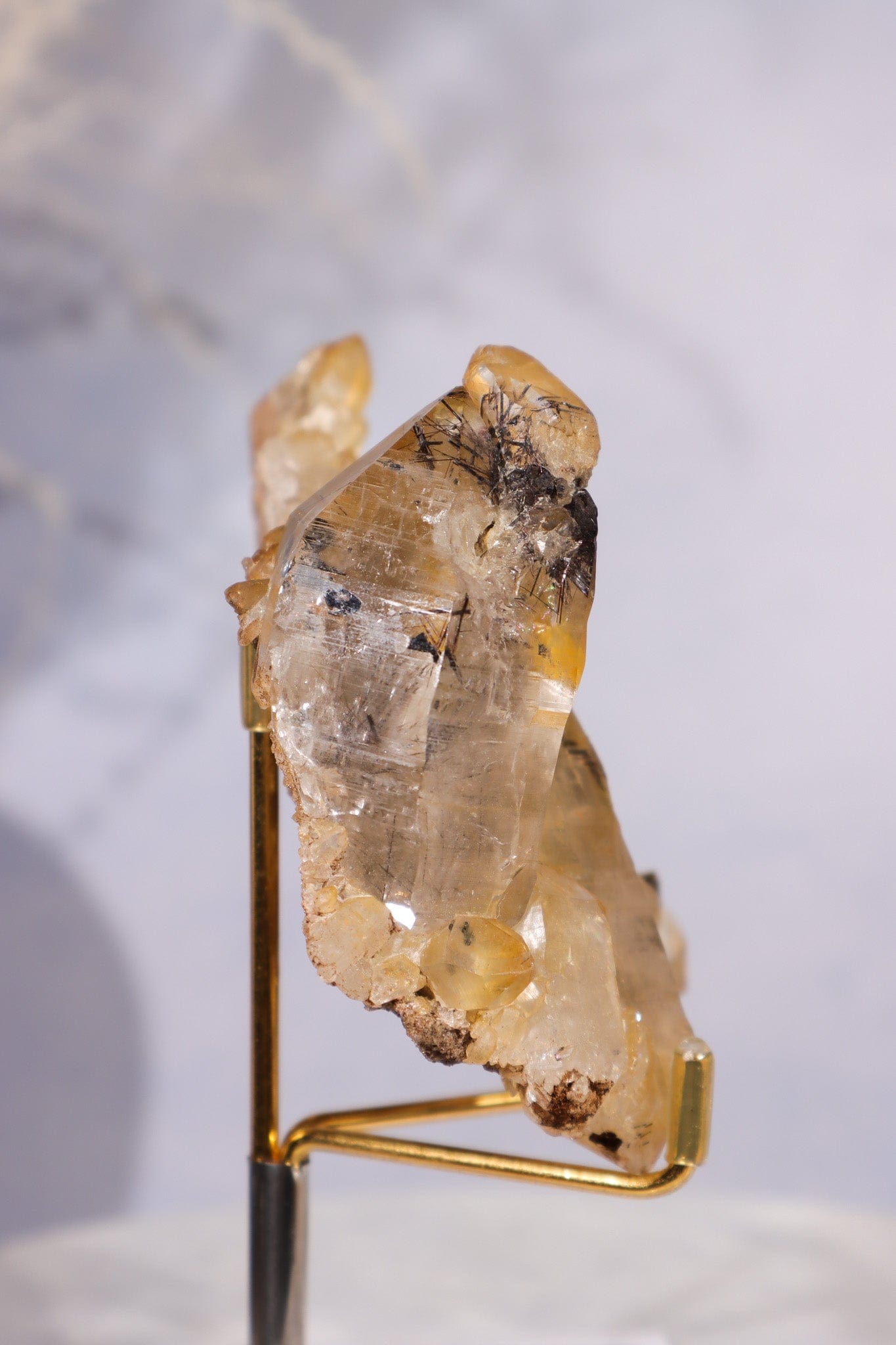 Tourmaline in Iron Stained Etched Quartz Cluster Specimen 211gr Clusters Tali & Loz Crystals