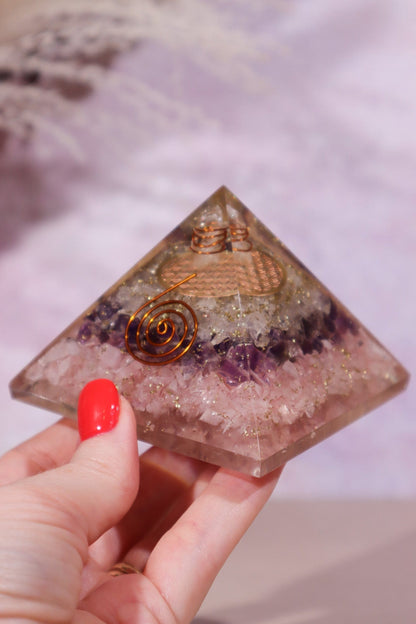 Triple Quartz Orgone Pyramids 6.5cm Orgone Tali & Loz Crystals