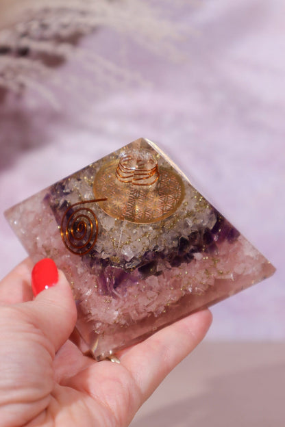 Triple Quartz Orgone Pyramids 6.5cm Orgone Tali & Loz Crystals