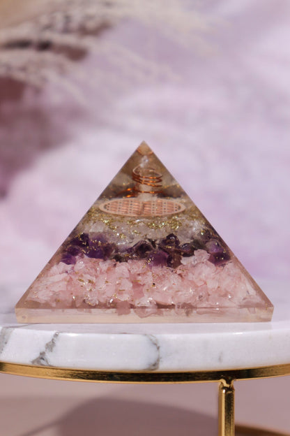 Triple Quartz Orgone Pyramids 6.5cm Orgone Tali & Loz Crystals