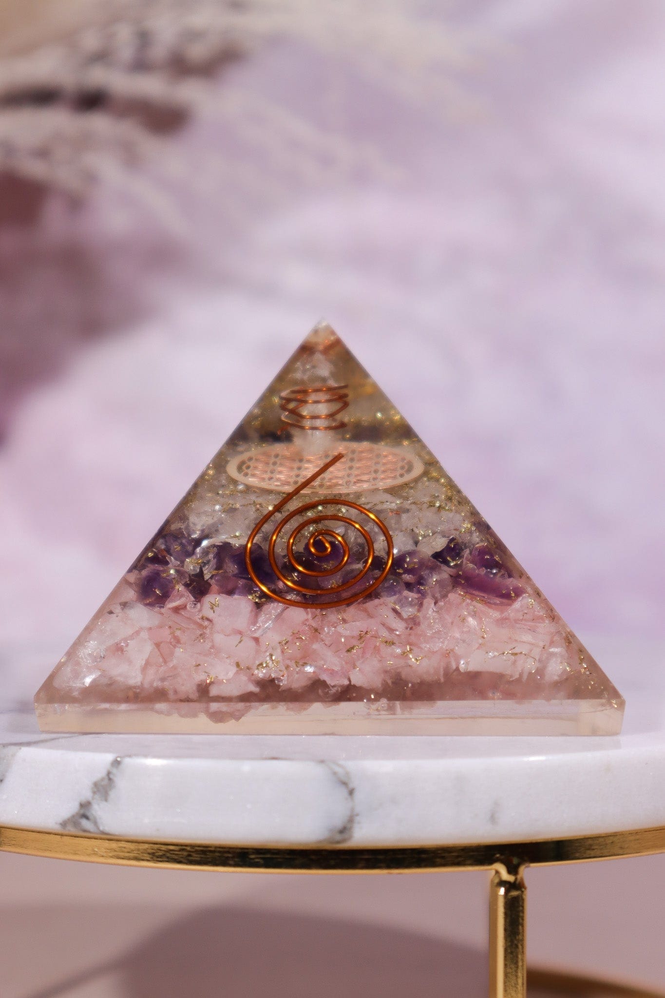 Triple Quartz Orgone Pyramids 6.5cm Orgone Tali & Loz Crystals