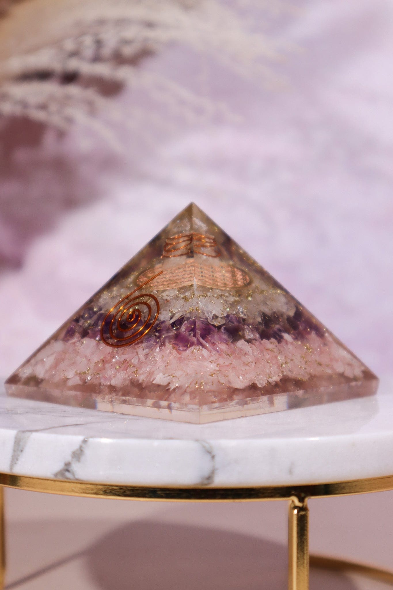 Triple Quartz Orgone Pyramids 6.5cm Orgone Tali & Loz Crystals