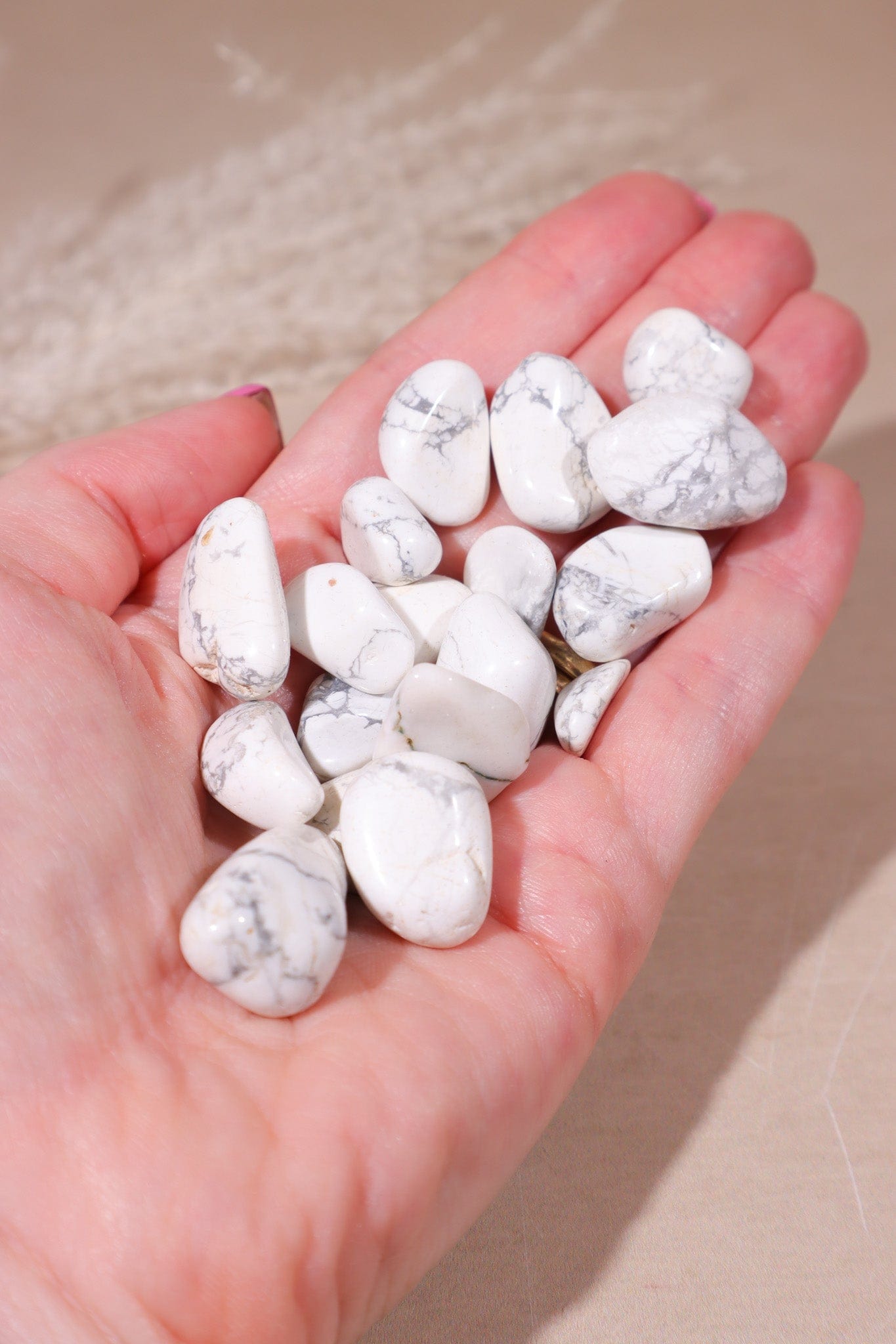 White Howlite Tumblestones 20-30mm Tumblestones Tali & Loz Crystals