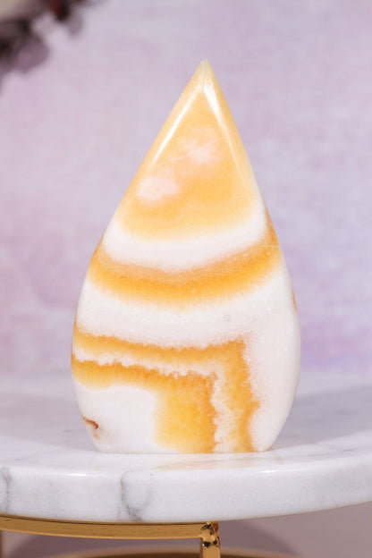 Yellow Zebra Calcite Flame 9cm #2 Flames Tali & Loz Crystals