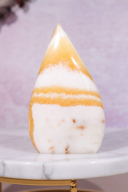 Yellow Zebra Calcite Flame 9cm #2 Flames Tali & Loz Crystals